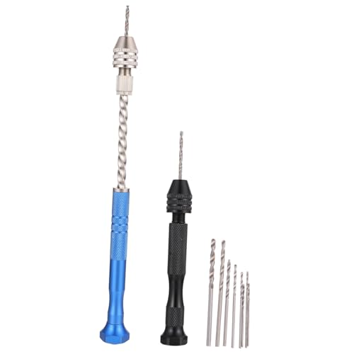 TOBBOMEY Handbohrer Stahl Handbohrer mit Spiralbohrern für Schmuckherstellung Modellbau Präzise Handwerksarbeiten Langlebig Ergonomisch für DIY Basteln und Holzschnitzerei von TOBBOMEY