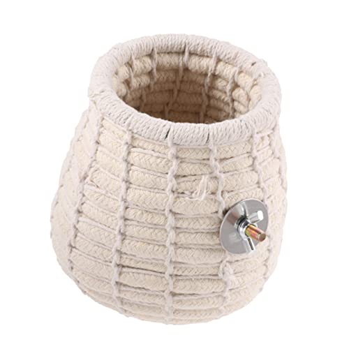 TOBBOMEY Handgewebtes Vogelnest Warmes Winter Schlafbett für Papageien und Kleine Haustiere Leichtes Platzsparendes Käfigzubehör Wetterfestes Nistmaterial mit Schraube und Baumwollseil von TOBBOMEY