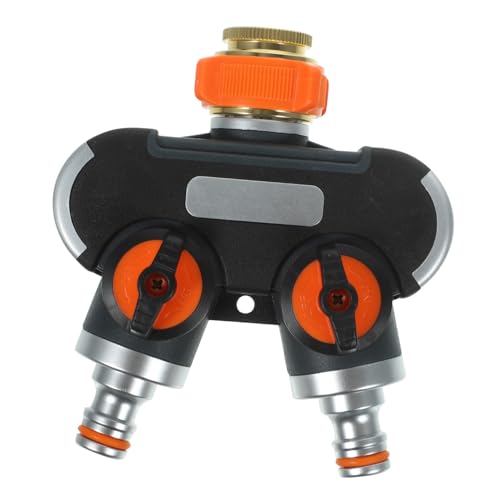 TOBBOMEY Heavy Duty Gartenschlauch Verteiler Wege Wasserhahn Adapter mit Absperrventil Langlebiger TPR Schlauchanschluss für Gartenbewässerung und Außenbereich Unabhängige Wasserkontrolle von TOBBOMEY