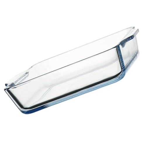 TOBBOMEY Hitzebeständige Glass Backform mit Doppelgriffen Japanische Mikrowellen und Ofenform für Gemüse Fleisch Pizza Vielseitig Einsetzbar und Sicher für Mikrowelle und Ofen von TOBBOMEY