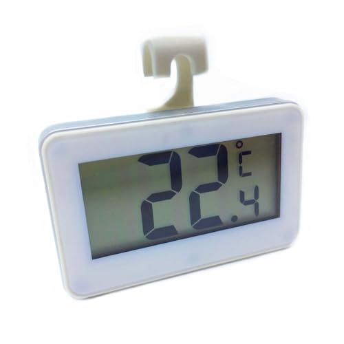 TOBBOMEY Hochpräzises Digitales Thermometer mit Klarer LCD Anzeige für Kühlschrank und Gefrierschrank Installieren mit Hakenhalterung Temperaturbereich von TOBBOMEY