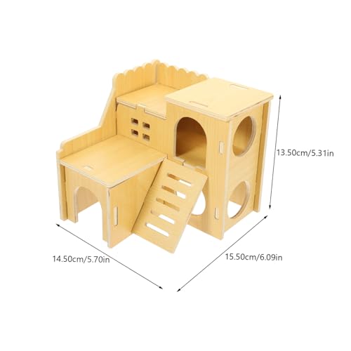 TOBBOMEY Holz Hamsterhaus mit Doppelstock Natürlicher Nager Unterschlupf und Spielplatz Nagelfestes Holzhaus für Zwerghamster Meerschweinchen und Kleine Kleintiere Privater Rückzugsort und TOBBOMEY Holz Hamsterhaus mit Doppelstock Natürlicher Nager Unterschlupf und Spielplatz Nagelfestes Holzhaus für Zwerghamster Meerschweinchen und Kleine Kleintiere Privater Rückzugsort und von TOBBOMEY
