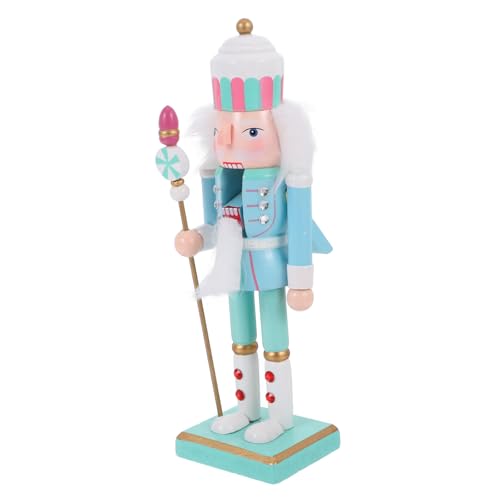 TOBBOMEY Holz Soldat Dekofigur in Pastellfarben Weihnachtsdekoration für Tisch Regal und Vitrine Klassischer Nutcracker Puppen Ornament Festliche Weihnachtsbaum Deko von TOBBOMEY