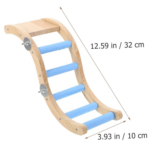 TOBBOMEY Holzleiter Vogelspielzeug für Papageien Indoor Kletterleiter mit Natürlichem Holzmaterial Installieren Geeignet für Kleine und Mittelgroße Vögel Fördert Spielerisches Klettern und von TOBBOMEY