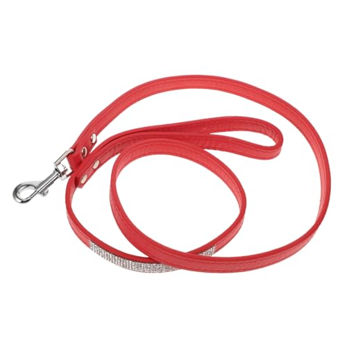 TOBBOMEY Hundeleine aus PU mit Strasssteinen Verstellbare Trainingsleine für Kleine Hunde Farbe Rot Spazierengehen Joggen und Training TOBBOMEY Hundeleine aus PU mit Strasssteinen Verstellbare Trainingsleine für Kleine Hunde Farbe Rot Spazierengehen Joggen und Training von TOBBOMEY