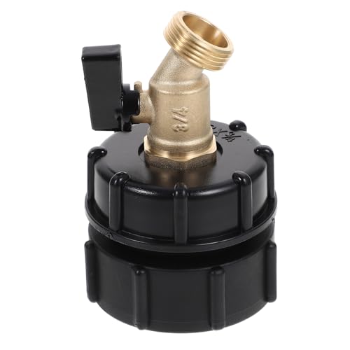 TOBBOMEY Ibc Tank Adapter Gewinde aus Messing mit Auslaufhahn Langlebiger Ventilanschluss für Gartenschlauch Kompatibel mit Gallonen Ibc Wassertanks Zubehör für Wasserfässer von TOBBOMEY