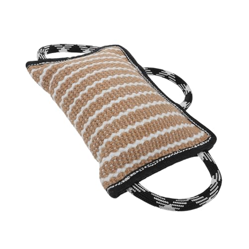 TOBBOMEY Flachs-hundespielzeug Welpen-beißkissen Zerrkissen Für Hunde Beißkissen Mit Griffen Hundetrainingsspielzeug Für Kauen Und Zerrspiel von TOBBOMEY