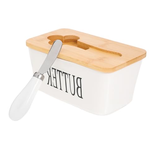TOBBOMEY Keramik Butterdose mit Deckel und Messer Butter und Käseaufbewahrungsbox Praktische Butterschale für Frische Butter Geeignet für Küche Restaurant und TOBBOMEY Keramik Butterdose mit Deckel und Messer Butter und Käseaufbewahrungsbox Praktische Butterschale für Frische Butter Geeignet für Küche Restaurant und von TOBBOMEY