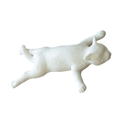 TOBBOMEY Keramik Katze Skulptur Weiß Kreative Tischdekoration Büro Ornament Geschenk für Katzenliebhaber Hochwertige Handgefertigte Desktop Deko von TOBBOMEY