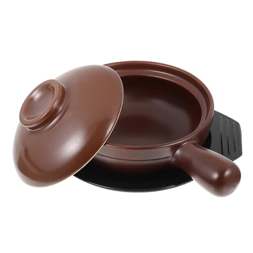 TOBBOMEY Keramik Kochtopf mit Griff Hitzebeständig Nonslip griffe Braisetopf für Zuhause und Restaurant mit Praktischem Tablett für Gesundes Kochen von TOBBOMEY