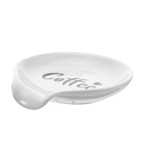 TOBBOMEY Keramik Löffelhalter Klein Glatte Porzellan Oberfläche Hygienischer Kaffee Teelöffelhalter Leicht zu Reinigen Langlebig für Küche und Kaffee-bar Zubehör von TOBBOMEY