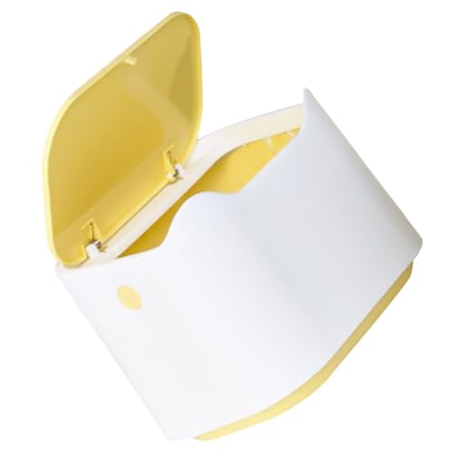 TOBBOMEY Kleiner Desktop mülleimer mit Klappdeckel Kompakter Kunststoff abfalleimer für Tisch Geruchshemmend Platzsparend für Büro Wohnzimmer und Reisegebrauch Modernes Design Gelb TOBBOMEY Kleiner Desktop mülleimer mit Klappdeckel Kompakter Kunststoff abfalleimer für Tisch Geruchshemmend Platzsparend für Büro Wohnzimmer und Reisegebrauch Modernes Design Gelb von TOBBOMEY