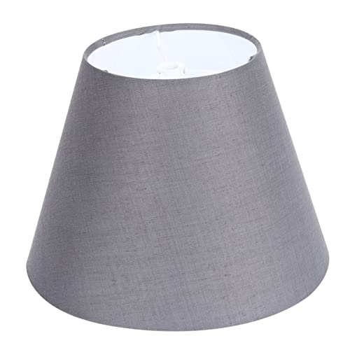 TOBBOMEY Kleiner Lampenschirm Stoff Fassung Vielseitig für Tisch Steh und Hängelampen Tiefgrau mit Feiner Lochstruktur Eleganter Vintage Stil für Wohnzimmer und Schlafzimmer von TOBBOMEY