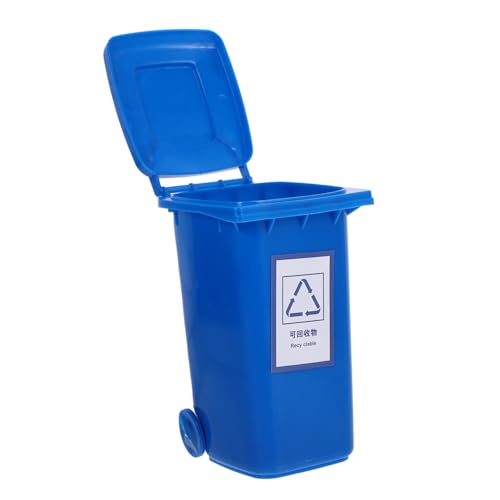 TOBBOMEY Kleiner Tischmülleimer mit Deckel Kompakter Desktop Abfalleimer Geruchsneutraler Schreibtischabfallbehälter für Büro Schlafzimmer Badezimmer Tragbarer Mini mülleimer in Blau TOBBOMEY Kleiner Tischmülleimer mit Deckel Kompakter Desktop Abfalleimer Geruchsneutraler Schreibtischabfallbehälter für Büro Schlafzimmer Badezimmer Tragbarer Mini mülleimer in Blau von TOBBOMEY