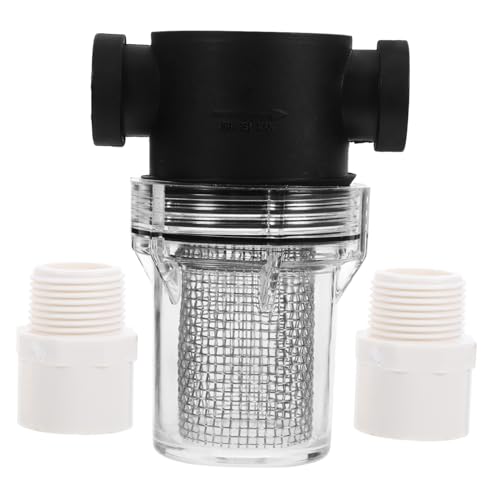 TOBBOMEY Kleiner Tragbarer Wasserfilter mit Mesh Netz für Gartenbewässerung Langlebiger PVC Rohrfilter zur Rohrleitung Vorfilter für Wasserpumpe Installieren Vielseitig Einsetzbar für von TOBBOMEY