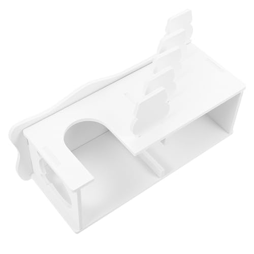 TOBBOMEY Kleintierhaus mit Leiter Hamster Schlafhaus und Versteck aus Strapazierfähigem PVC für Mäuse Meerschweinchen Chinchilla und Ruheplatz Weiß Kleine von TOBBOMEY