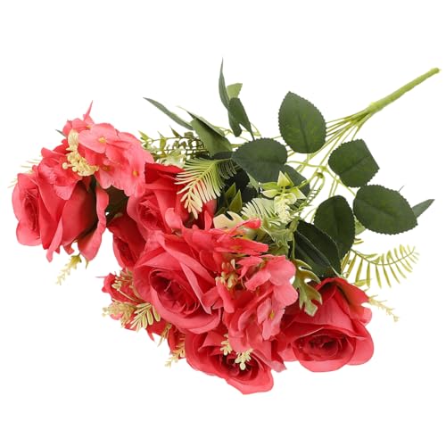 TOBBOMEY Künstlicher Rosenstrauß Dekorative Blüten Naturgetreu Langlebig DIY Blumenarrangement Hochzeit Fotorequisite Rote Künstliche Rosen Außenbereich Geeignet TOBBOMEY Künstlicher Rosenstrauß Dekorative Blüten Naturgetreu Langlebig DIY Blumenarrangement Hochzeit Fotorequisite Rote Künstliche Rosen Außenbereich Geeignet von TOBBOMEY