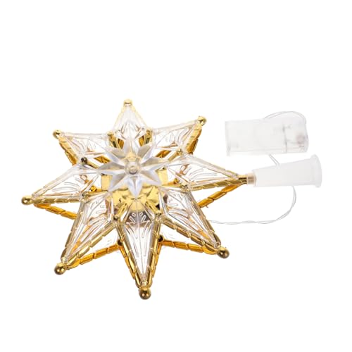 TOBBOMEY LED Weihnachtsbaum Stern Topper Warmweiß Glitzernde Baumspitze mit LED Lichtern für Weihnachtsdeko Festliche Fensterbeleuchtung und Einzigartige Tannenbaumspitze für Wohnzimmer und von TOBBOMEY