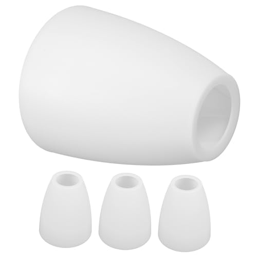 TOBBOMEY Lampenschirm Kunststoff Flach Ømm Weiß Dekorativer Ersatzschirm für Tischlampe Nachttischlampe Einfach zu Montieren Staubschutz Wohnraumbeleuchtung von TOBBOMEY