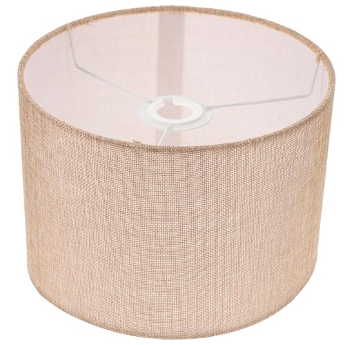 TOBBOMEY Lampenschirm aus Leinenstoff Zylindrischer Lampenschirm Rustikaler Lampenbezug für Nachttisch Tischlampen für Wohnzimmer und Schlafzimmer von TOBBOMEY