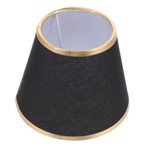 TOBBOMEY Lampenschirm aus Stoff mit Goldenem Streifen Clip design für Leuchtmittel Vielseitige Lichtabdeckung für Steh Wand Deckenlampen Einfacher Stil für Warme Wohnatmosphäre von TOBBOMEY