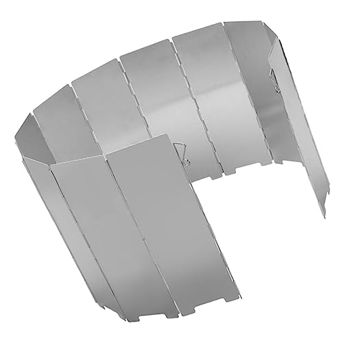 TOBBOMEY Leichter Faltbarer Campingkocher Windschutz Platten Aluminiumlegierung Kompakter Outdoor Windschutzscheibe für Picknick Wandern Verbesserte Kochleistung Platzsparend von TOBBOMEY