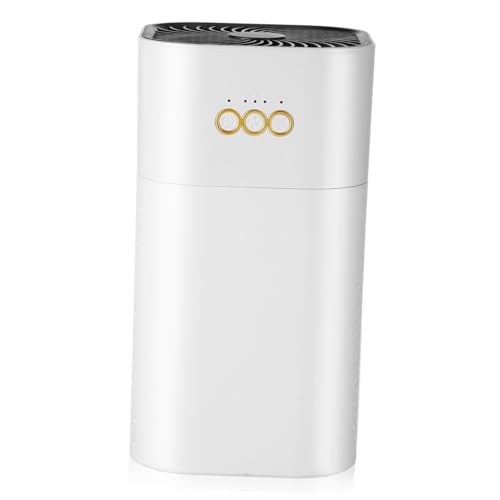 TOBBOMEY Leiser USB für Zuhause Kompakter Mini Desktop Filter gegen Rauch Staub und Haustiergerüche Tragbarer Luftfilter für Kleine Räume Büro und Schlafzimmer Weiß von TOBBOMEY
