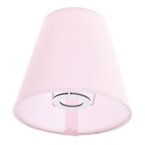 TOBBOMEY Macaron Leinen Lampenschirm Pendelleuchte Stoffschirm Lichtabdeckung Dekorativ Hellrosa Textil Lampenschirm für Zimmer Tischlampe Wohnzimmer Schlafzimmer von TOBBOMEY