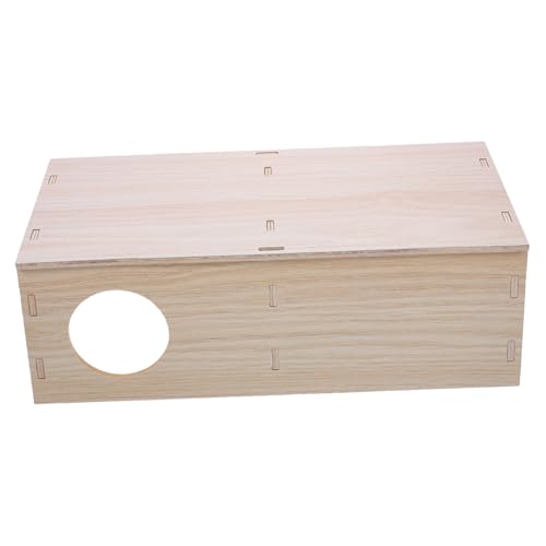 TOBBOMEY Mehrkammer Holzhaus für Hamster und Kleine Nager Natürliches Langlebiges Versteck aus Sicherem Holz Vielseitiges Nagerhaus zum Verstecken und Ausruhen Geruchsfrei und Komfortabel von TOBBOMEY