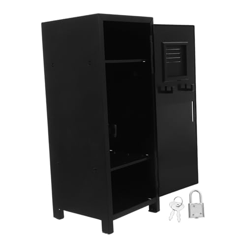 TOBBOMEY Metal -Desktop -speicherbox Kleines Metallschließfach Schrank Mit Schloss Metallschließfach Für Büro Schlafzimmer Lagerorganisator Schreibtisch Speicherorganisator Eisen Schwarz TOBBOMEY Metal -Desktop -speicherbox Kleines Metallschließfach Schrank Mit Schloss Metallschließfach Für Büro Schlafzimmer Lagerorganisator Schreibtisch Speicherorganisator Eisen Schwarz von TOBBOMEY