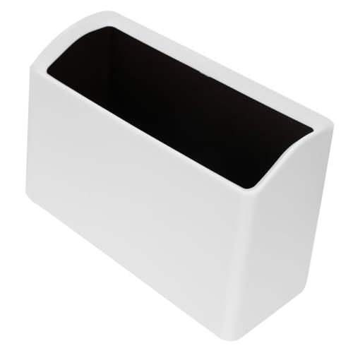 TOBBOMEY Mini Kunststoff Desktop Mülleimer Weiß Geruchsisolierend Vielseitig für Büro Zuhause Auto Multifunktionaler Abfallkorb Papierkorb Organizer von TOBBOMEY