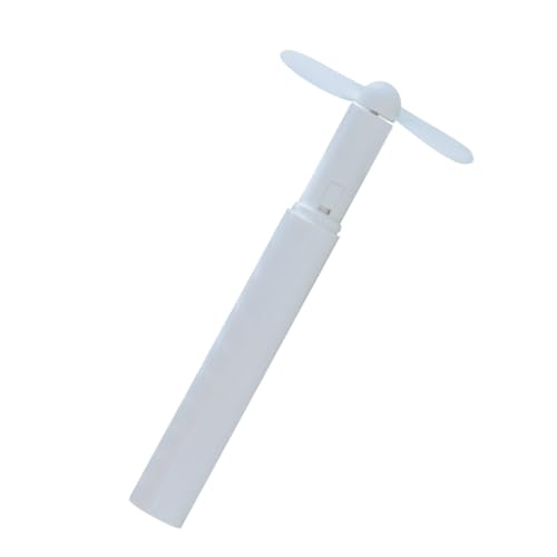 TOBBOMEY Mini USB Stiftventilator Batteriebetrieben ohne Akku Tragbarer Leichter Handventilator Kompakter Mini für Unterwegs Leise Weiß zum Mitnehmen von TOBBOMEY