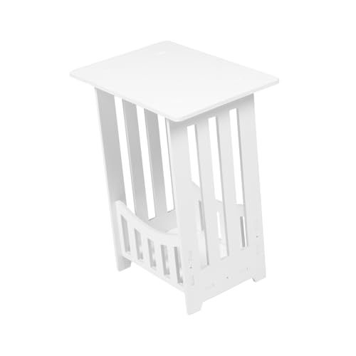 TOBBOMEY Moderner Beistelltisch mit Stauraum aus Holzwerkstoff Kleiner Nachttisch mit Ablagefach Vielseitiger Sofa und Wohnzimmer Tisch Einfach zu Montieren für Schlafzimmer und Kleine von TOBBOMEY