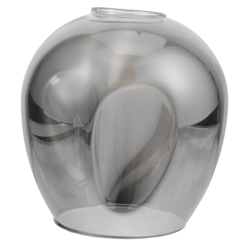 TOBBOMEY Moderner Glaslampenschirm für Hängelampe Wohnzimmer Deckenleuchte Transparent Rauchgrau Elegantes Design Ersatz Lampenschirm für Pendelleuchte von TOBBOMEY