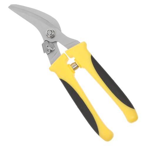 TOBBOMEY Multifunktionale Blechschere mit Rutsch Griff Ergonomisch Gebogen Labor Sparende Metallblechschneider für Eisen mit Sicherheitsverschluss für Handwerk und Industrie von TOBBOMEY