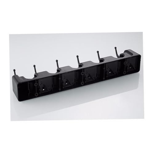TOBBOMEY Multifunktionaler Wandhalter für Mopps und Besen Positionen mit Haken Schwarz Platzsparend Stabil Geeignet für Küche Garage Garten und Büro Einfache Montage von TOBBOMEY