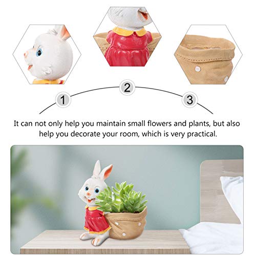 TOBBOMEY Niedlicher Kaninchen Blumentopf aus Resin Handbemalt Lustiger Sukkulenten Pflanztopf Dekorativ für Büro Wohnzimmer Geschenk für Pflanzenliebhaber Glatte Oberfläche Langlebig TOBBOMEY Niedlicher Kaninchen Blumentopf aus Resin Handbemalt Lustiger Sukkulenten Pflanztopf Dekorativ für Büro Wohnzimmer Geschenk für Pflanzenliebhaber Glatte Oberfläche Langlebig von TOBBOMEY