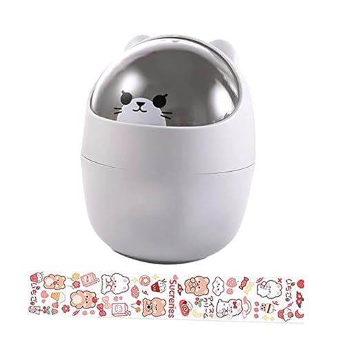TOBBOMEY Niedlicher Kleiner Desktop Mülleimer aus Hochwertigem Kunststoff mit Deckel Multifunktionaler Cartoon Abfalleimer und Schreibtisch Aufbewahrungsbehälter für Büro und Kinderzimmer TOBBOMEY Niedlicher Kleiner Desktop Mülleimer aus Hochwertigem Kunststoff mit Deckel Multifunktionaler Cartoon Abfalleimer und Schreibtisch Aufbewahrungsbehälter für Büro und Kinderzimmer von TOBBOMEY