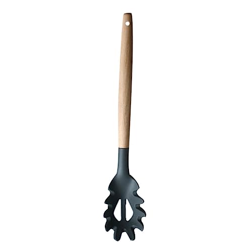 TOBBOMEY Nudellöffel Silikon mit Holzgriff Hitzebeständig Praktischer Spaghetti Servierlöffel mit Hohlem Design für Einfache Nudelaufnahme Leicht zu Reinigen als Küchenhelfer für Pasta und TOBBOMEY Nudellöffel Silikon mit Holzgriff Hitzebeständig Praktischer Spaghetti Servierlöffel mit Hohlem Design für Einfache Nudelaufnahme Leicht zu Reinigen als Küchenhelfer für Pasta und von TOBBOMEY