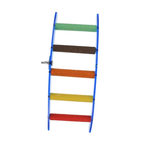 TOBBOMEY Papageienleiter Acryl Bogen Standspielzeug Blau Langlebig und Sicher Fördert Gleichgewicht und Bewegung Geeignet für Kleine Papageien zum Klettern Käfig von TOBBOMEY