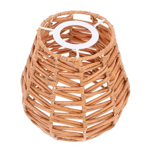 TOBBOMEY Rattan Lampenschirm Geflochten Vintage Japanischer Stil Deckenleuchte Lampenabdeckung Korbform Für Esszimmer Wohnzimmer Schlafzimmer Rustikale Pendelleuchte von TOBBOMEY