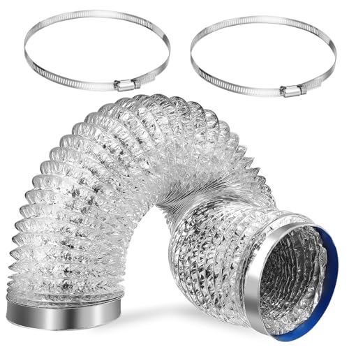 TOBBOMEY Rauchabzugsrohr-Schlauchschelle aus Aluminiumfolie flexibler Kanalschlauch Flexible Geräte entlüften Leicht drinnen trockner abluftschlauch Entlüftungsschlauch-Set für Trockner TOBBOMEY Rauchabzugsrohr-Schlauchschelle aus Aluminiumfolie flexibler Kanalschlauch Flexible Geräte entlüften Leicht drinnen trockner abluftschlauch Entlüftungsschlauch-Set für Trockner von TOBBOMEY