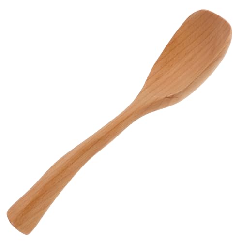 TOBBOMEY Reislöffel Holz Küchenutensil mit Langem Griff Vielseitiger Reisschaufel Kochlöffel Minimalistisches Design Einfache Reinigung Robust und Hitzebeständig zum Servieren und Rühren von TOBBOMEY