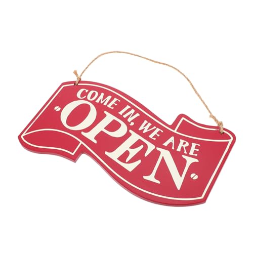 TOBBOMEY Retro Hängendes Doppelseitiges Türschild aus Rot Verschleißfest Dekoratives Open Closed Schild für Geschäft Klare Anzeige Des Geschäftsstatus Langlebig und Stilvoll von TOBBOMEY