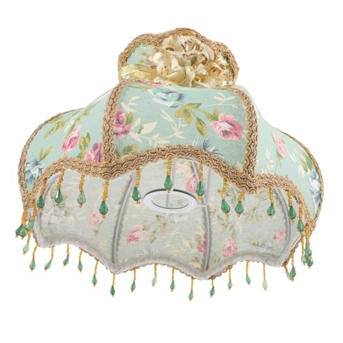 TOBBOMEY Retro Stil Lampenschirm mit Floralem Muster aus Festem Stoff Prinzessin Stil Vielseitiger Lampenschirm für Tisch und Stehlampen Dekorative Innenleuchte Wohnraumdekoration TOBBOMEY Retro Stil Lampenschirm mit Floralem Muster aus Festem Stoff Prinzessin Stil Vielseitiger Lampenschirm für Tisch und Stehlampen Dekorative Innenleuchte Wohnraumdekoration von TOBBOMEY