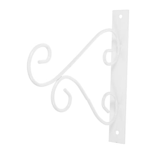 TOBBOMEY Retro Weißer Eisen Wandhaken mit Schrauben Schmiedeeiserner Kerzenhalter und Blumenampel Halter Vintage Wandhänger für Balkon Garten und Küche Kleiner Haken für Innen und von TOBBOMEY