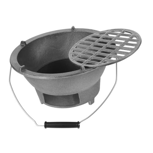 TOBBOMEY Robuster Gusseiserner Mini kohlenrost Tragbarer Runder Holzkohle kaminofen für Camping und Outdoor Multifunktional als Grill und Heizung Leicht Bedienbar Langlebig und TOBBOMEY Robuster Gusseiserner Mini kohlenrost Tragbarer Runder Holzkohle kaminofen für Camping und Outdoor Multifunktional als Grill und Heizung Leicht Bedienbar Langlebig und von TOBBOMEY