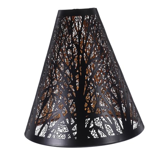 TOBBOMEY Robuster Lampenschirm für Stehlampe und Tischlampe Vintage Design mit Schwarzer Außenseite und Retro Innenausstattung für Industrielle Pendelleuchten von TOBBOMEY