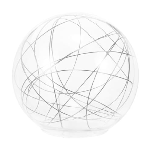 TOBBOMEY Runder Lampenschirm aus Klarem Glas mit Aluminium draht in Silber oder Gold Molekular Inspiriertes Design Dekorative Pendelleuchte Ersatzlampenschirm Moderne Hängelampe von TOBBOMEY