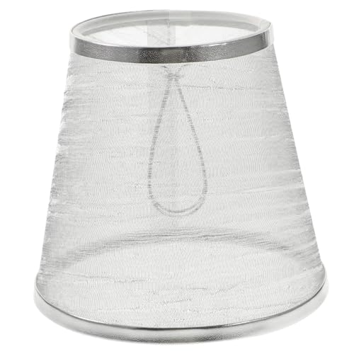 TOBBOMEY Runder Transparenter Lampenschirm aus Stoff mit Clip Einfacher Lampenschirm für Tischleuchte Leicht zu Montieren Ersatz für Schlafzimmer und Wohnzimmer Silberner Saum TOBBOMEY Runder Transparenter Lampenschirm aus Stoff mit Clip Einfacher Lampenschirm für Tischleuchte Leicht zu Montieren Ersatz für Schlafzimmer und Wohnzimmer Silberner Saum von TOBBOMEY